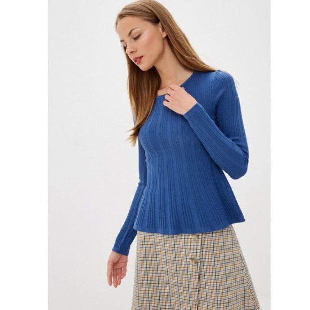 HUGO BOSS Sierita Peplum Ribbed Pullover